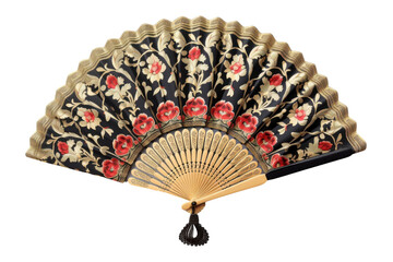 Elegant hand fan with floral design