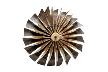 Wooden turbine fan with blades