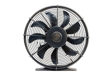 Vintage metal fan with black blades