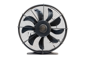 Vintage metal fan with black blades