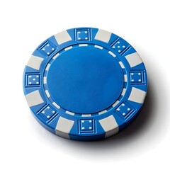 Naklejka premium Single Blue Casino Poker Chip