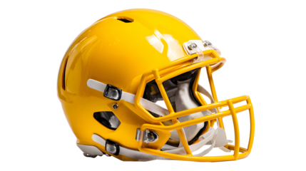 Yellow football helmet mockup, isolated background
