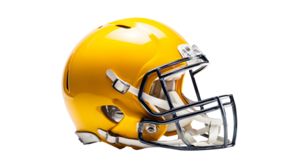 Yellow football helmet mockup, isolated background