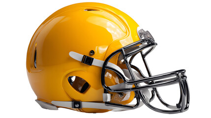 Yellow football helmet mockup, isolated background