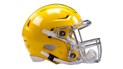 Yellow football helmet mockup, isolated background