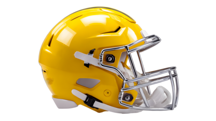 Yellow football helmet mockup, isolated background