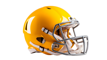 Yellow football helmet mockup, isolated background