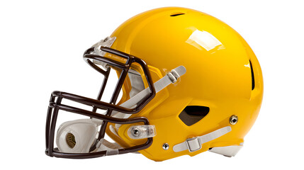 Yellow football helmet mockup, isolated background