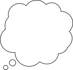 Cloud Shape Outline Bubble Frame Icon for Comic and Speech Design Vector Illustration