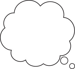 Cloud Shape Outline Bubble Frame Icon for Comic and Speech Design Vector Illustration