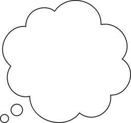Cloud Shape Outline Bubble Frame Icon for Comic and Speech Design Vector Illustration