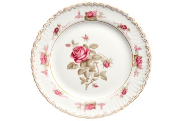 Elegant plate with rose design for fine dining decor