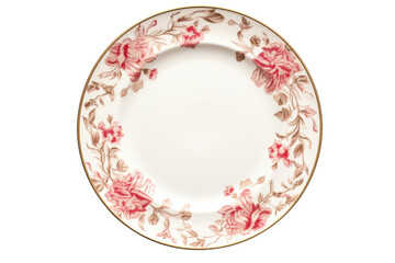 Elegant floral plate with roses on a black backdrop
