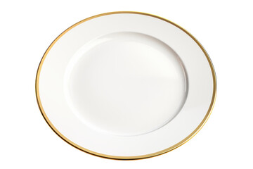 Elegant white plate with a gold rim