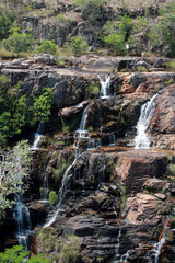 The Waterfall known as Almecegas I in Chapada Veadeiros near the City of Alto Paraiso 