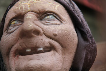 The Evil Face of a Woman Mannequin Horror Monster.