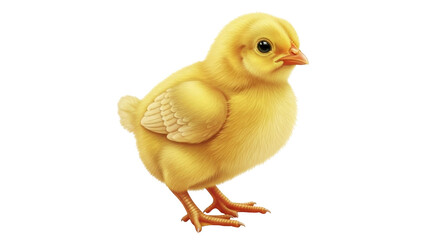 Isolated yellow fluffy chick, adorable spring bird, small poultry animal, Easter time