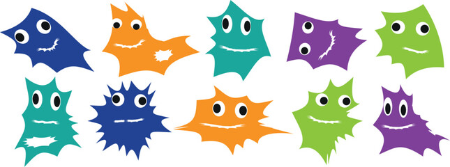 Obraz premium Colorful Cute Animal Faces Vector Background – Funny Cartoon Pattern for Kids Room, Baby Products, and Textile Design