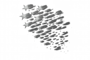 Falling stars creating a meteor shower effect, fast moving comets streaking through space, transparent background