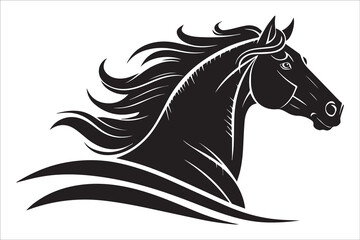 Stylized Digital Art of Majestic Horse in Dynamic Motion