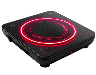 Fototapeta premium Induction PNG cooktop with glowing red ring