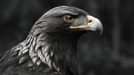 Obraz premium Majestic Eagle Portrait with Detailed Features and Intense Expression