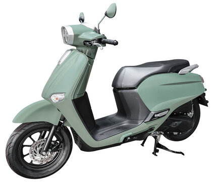 Fototapeta Green modern retro scooter