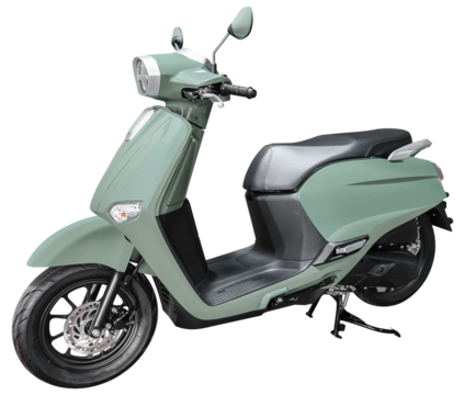 Green modern retro scooter