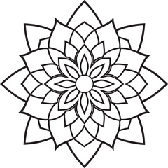 Abstract vector illustration of a colorful floral design with lotus flower and leaf pattern