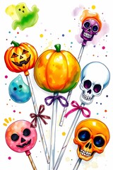 Fototapeta premium Halloween Sweets and Lollipops Decor