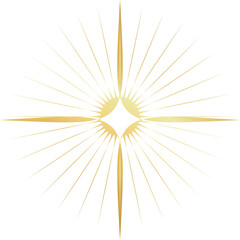 Obraz premium Golden starburst vector illustration elegant design element isolated on transparent background