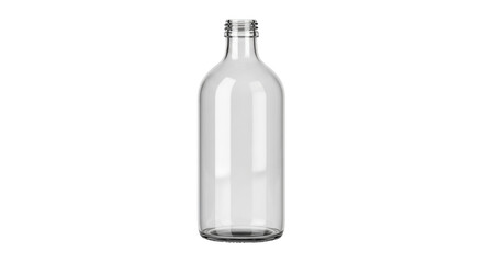 Isolated empty glass bottle mockup, for pharmaceutical, medicinal, or cosmetic liquids