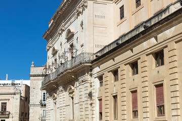 Italian architecture: charming apartment building in Sicily, Italy