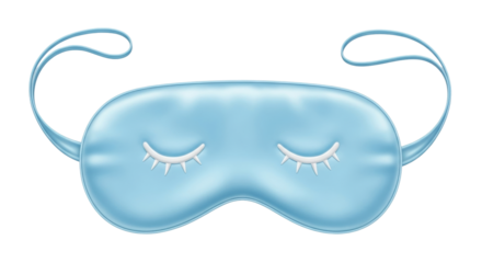 Isolated light blue sleep mask for a calming night and restful dream, soft eyeshade