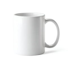 A clean, white ceramic mug perfect for showcasing your favorite beverages or custom designs.