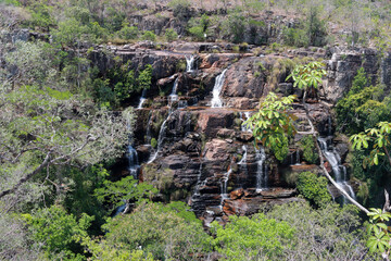 The Waterfall known as Almecegas I in Chapada Veadeiros near the City of Alto Paraiso 