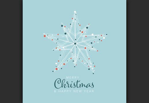 Merry Christmas & Happy New Year with a modern connected star design