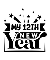 happy new year svg design