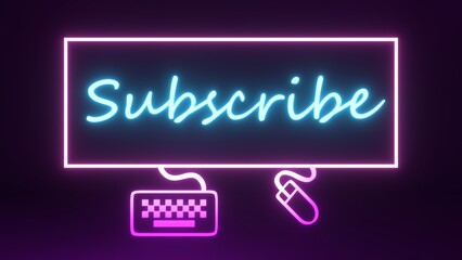 Background Subscribe neon sight for youtube