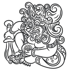 Traditional tribal tatto barong