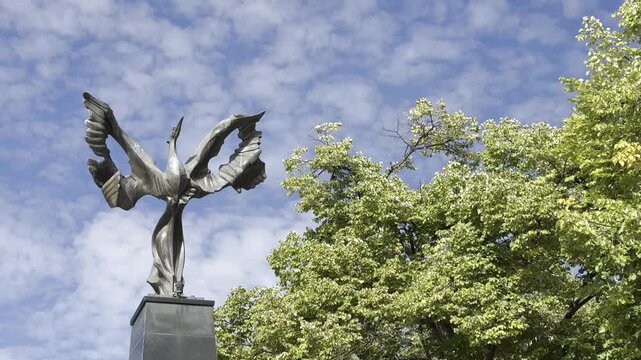 Stara Zagora Bulgaria phoenix symbol sculpture video