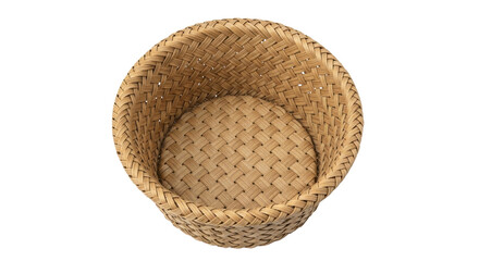 Isolated woven container craft object, decorative wicker basket for household use isolated