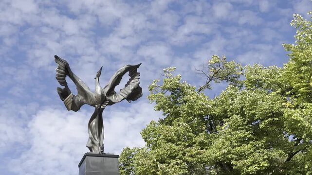 Stara Zagora Bulgaria phoenix symbol sculpture video
