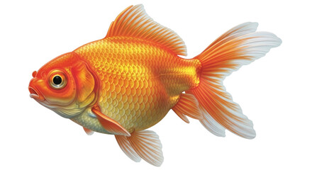 Fototapeta premium Isolated Swimming Goldfish Aquarium Animal Freshwater Pet Fancy Fin Scale Aquatic Life