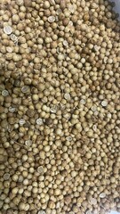 Coriander Seeds on White Background Top View