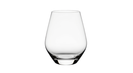 Isolated stemless wine glass, clean design, drinkware vessel for beverage service use at home