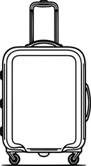 Smooth continuous line art of roller suitcase with handle 3