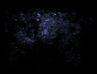Blue dark grunge background, scratched horror texture, space for your design