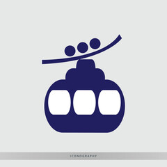 Modern cable car icon symbolizing modern transport and scenic travel experiences for your next project