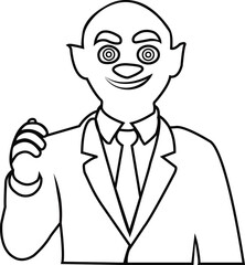 Hypnotized Man Coloring Page